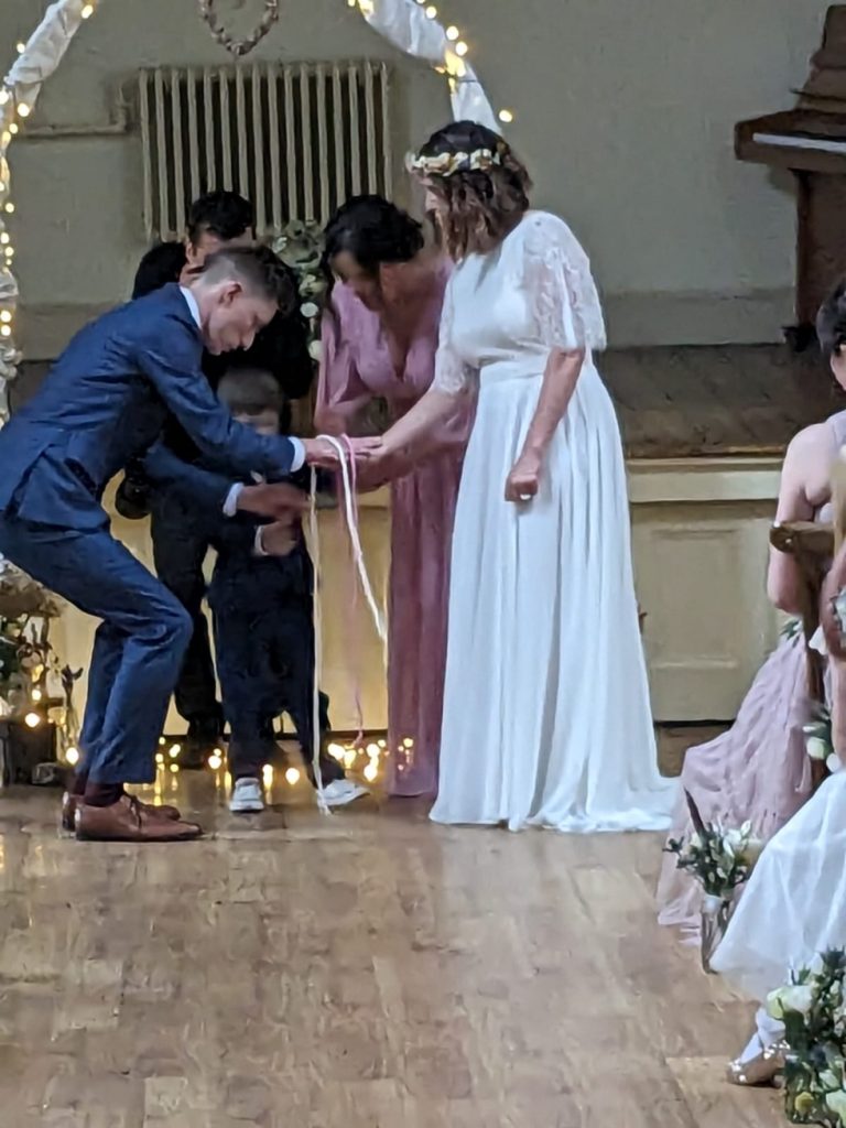 Child helps to tie the knot at wedding in Lancashire