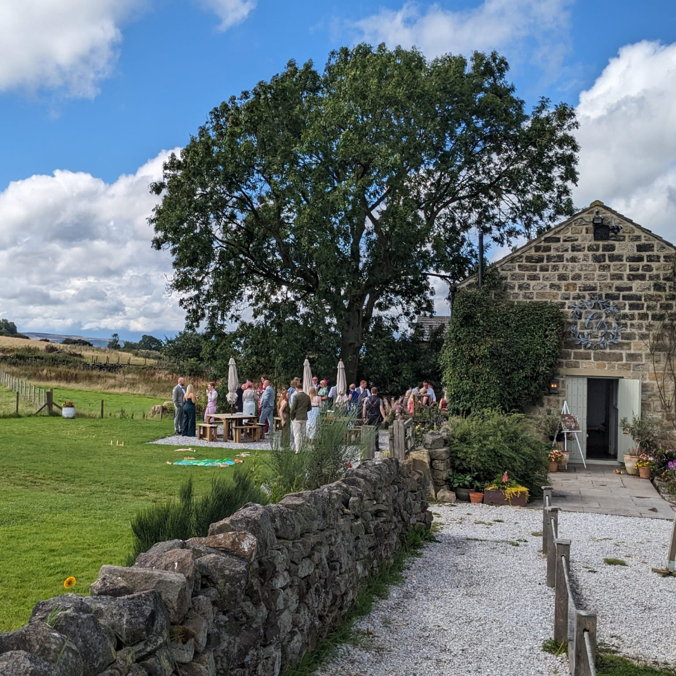 Yorkshire Dales barn wedding venue outside view