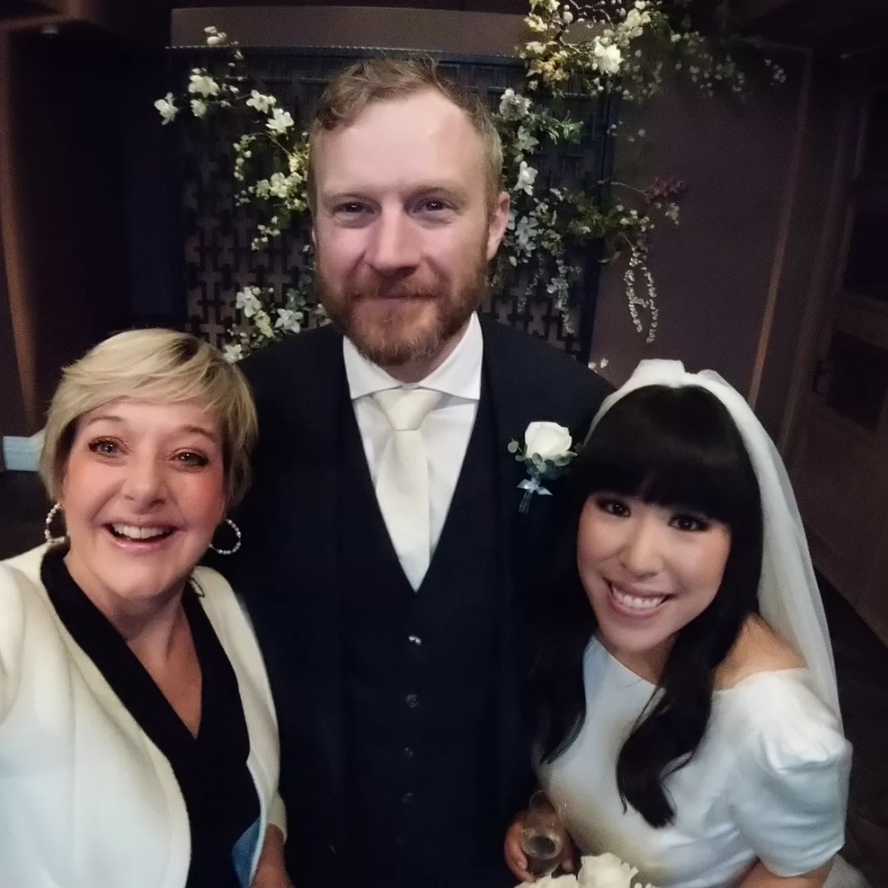 Yorkshire wedding couple with Celebrant