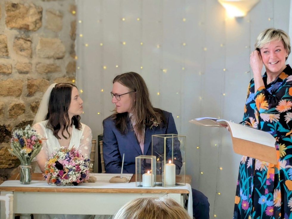 Wedding couple at Chilli Barn, Otley
